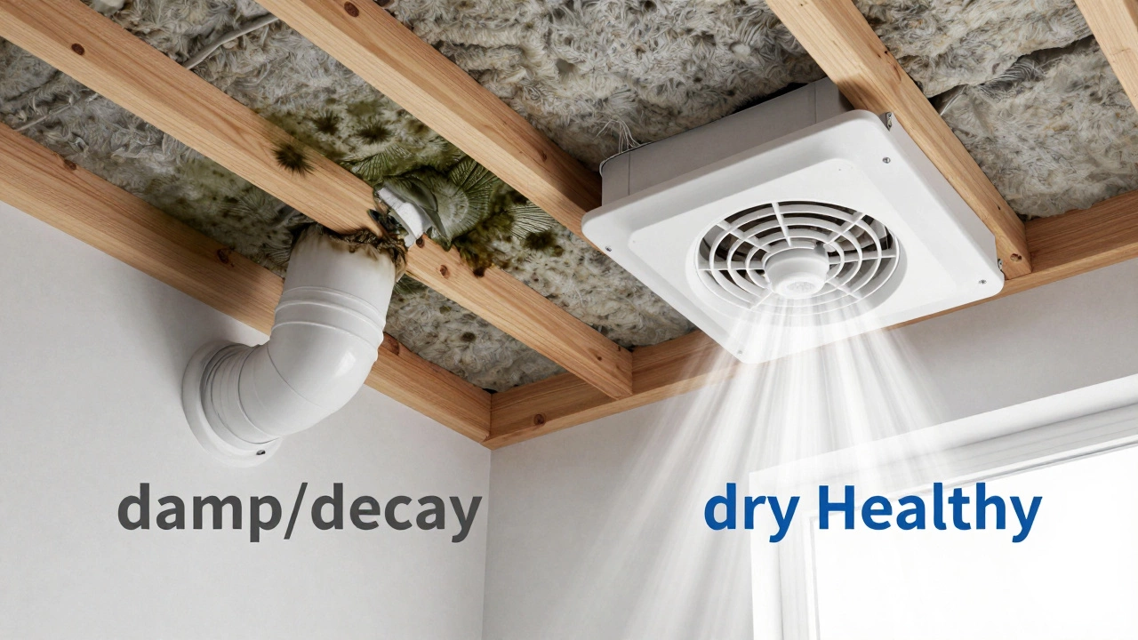 Comparison of a failing versus a functioning bathroom extractor fan system