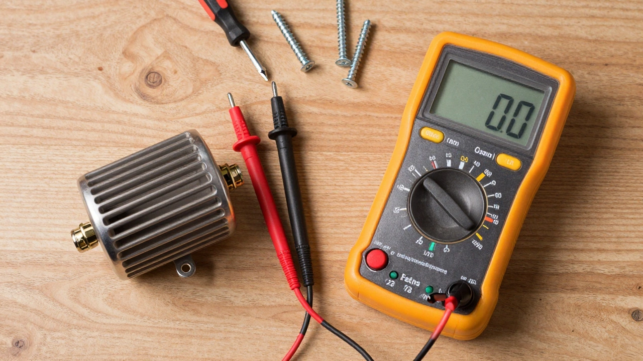 Multimeter displaying OL while testing the terminals of a removed oven element