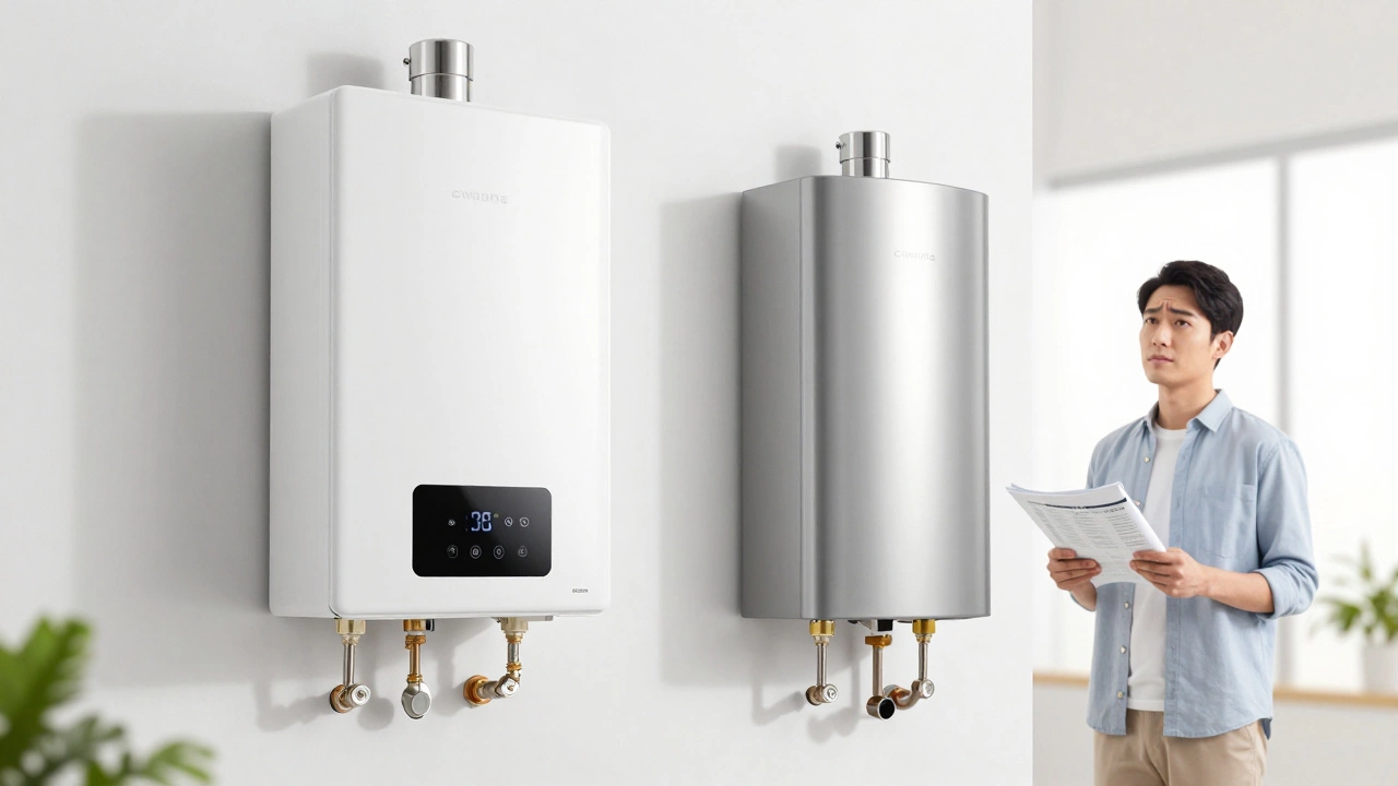 New efficient tankless and standard water heaters installed