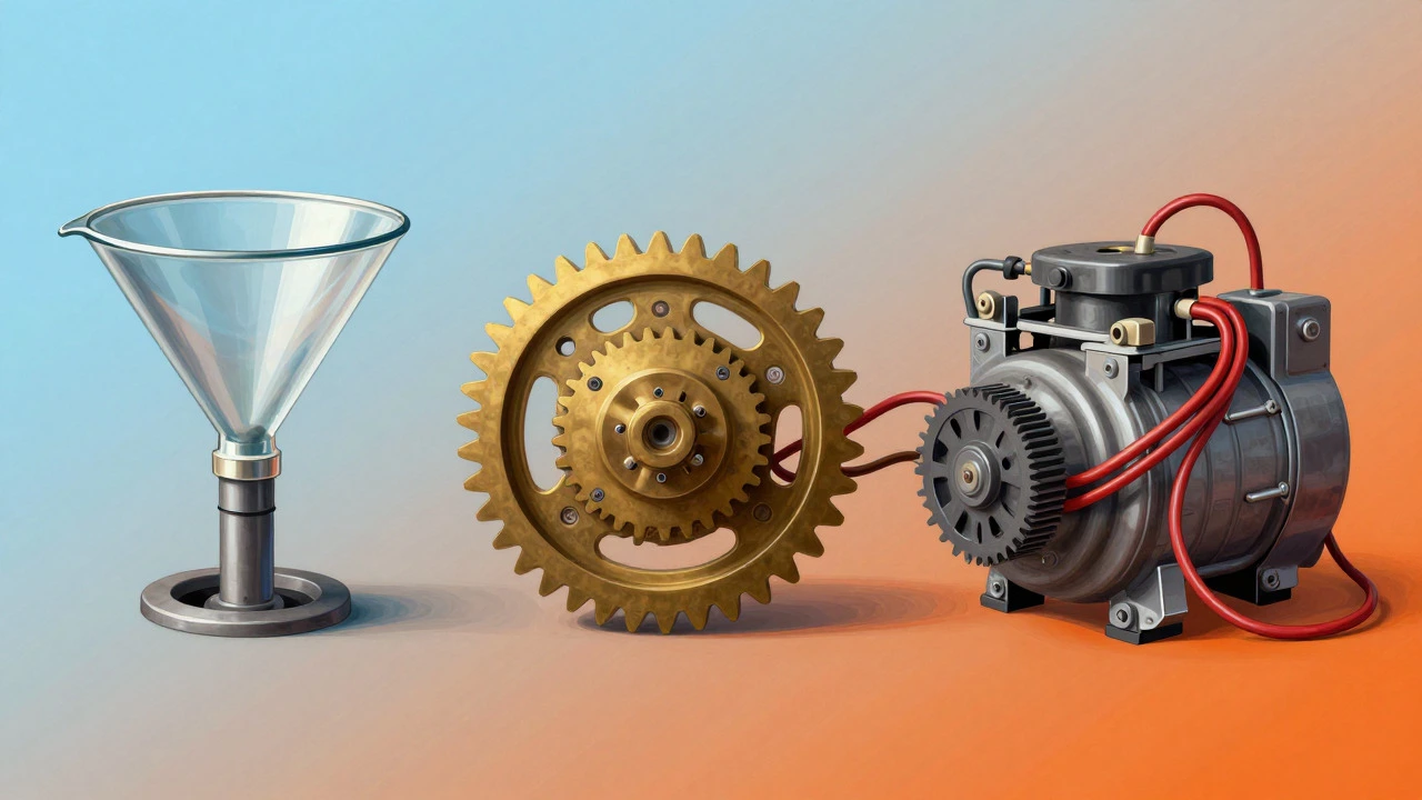 Abstract illustration comparing simple fixes to complex appliance repairs