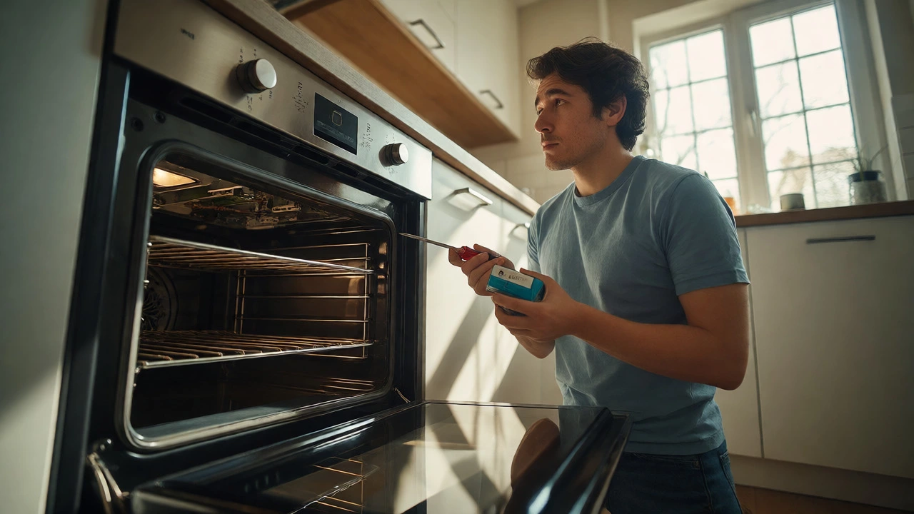 Homeowner preparing to replace oven parts